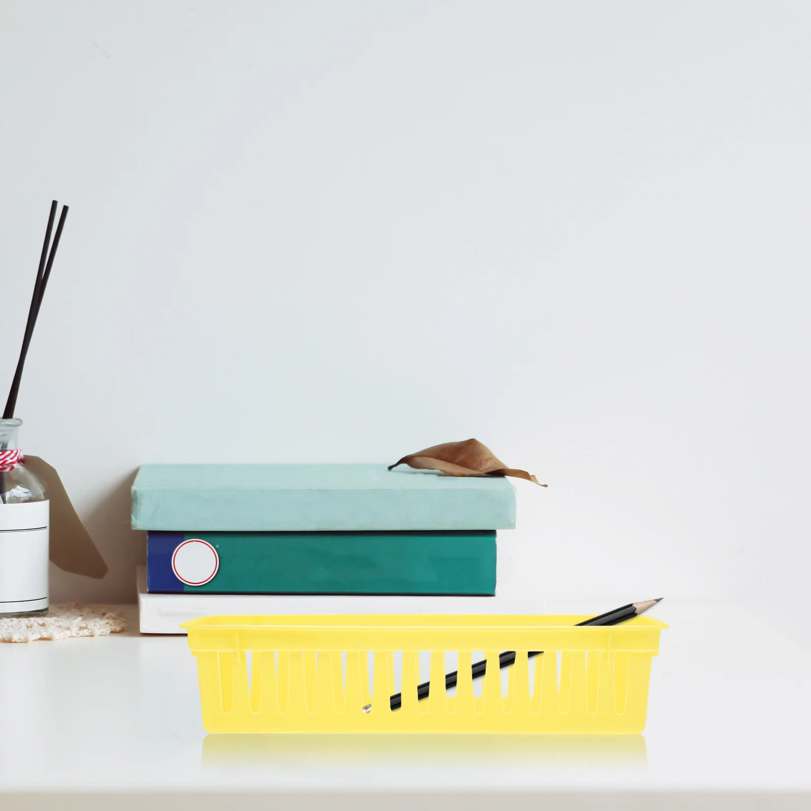 

Pencil Basket For Desk Multifunctional Storage Organizer Bright Colored Plastic Trays Classroom Bins Crayon Holder School