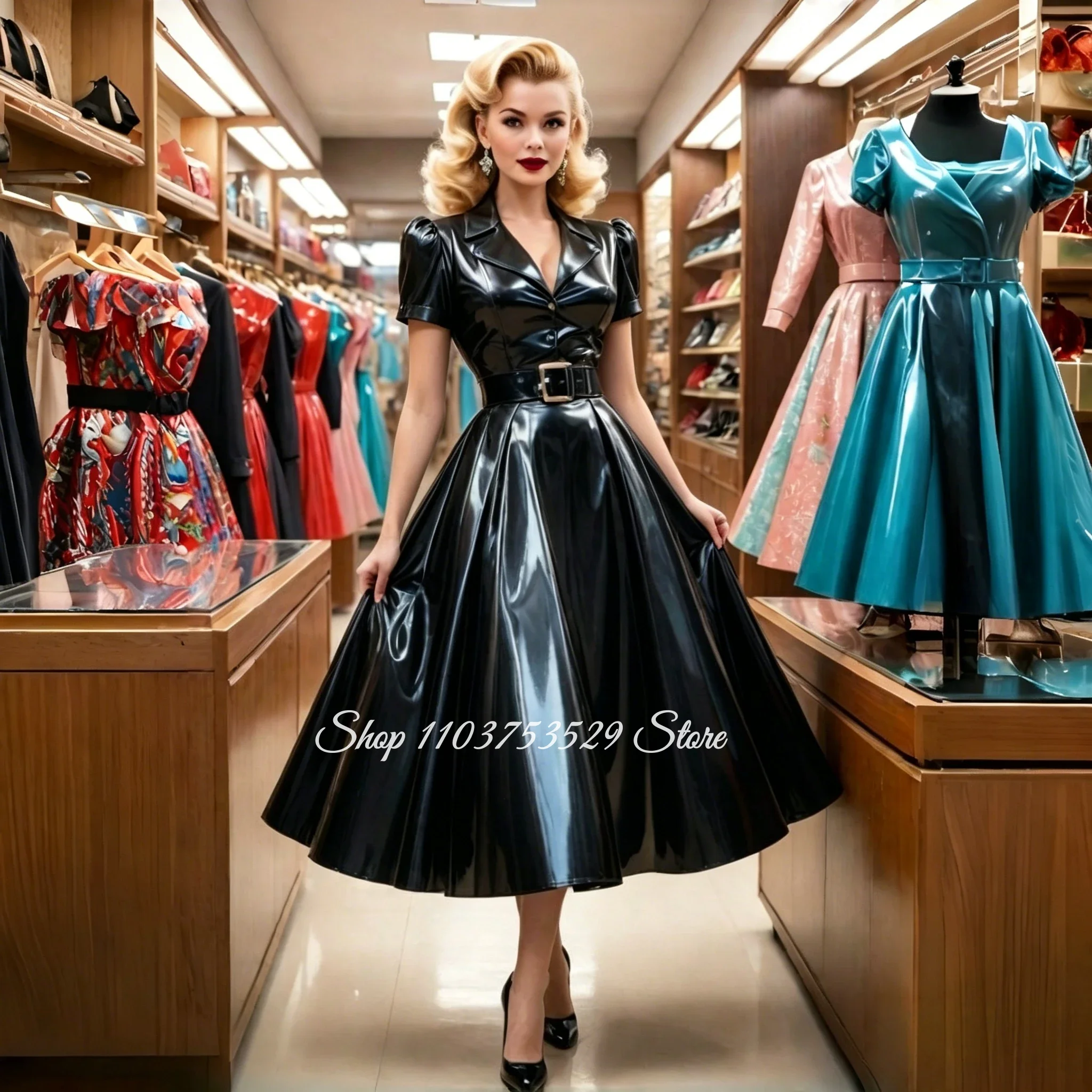 Maßgeschneidertes schwarzes Gothic-Abendkleid, Punk-Glitzer-PVC-Ballkleid, Cosplay-Kostüm, Maskerade-Ballkleid, Geburtstagsparty-Kleid 2026