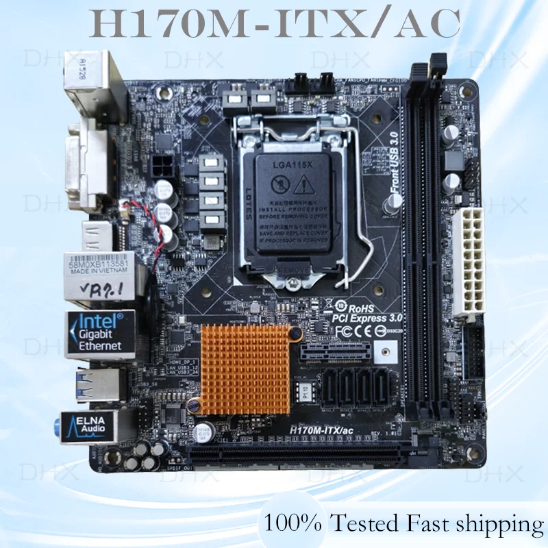 LGA 1151 DDR4 For Asrock H170M-ITX/AC Motherboard H170 32GB Mainboard Mini-ITX 100% Tested Fully Work shipp quickl D
