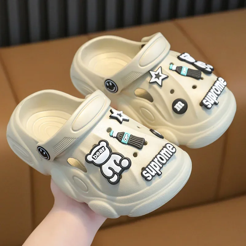 Summer Cartoon Cute Kids Shoe Hollow Platform Casual Girl Shoe Soft Sole Two Wear Slippers Anti Slip Boy Beach Shoe Kid Sandals