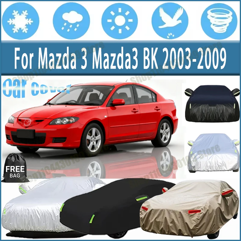 

For Mazda 3 Mazda3 BK 2003-2009 Car Cover Outdoor Waterproof Snowproof Sunshade, Winter & Summer Auto Protection