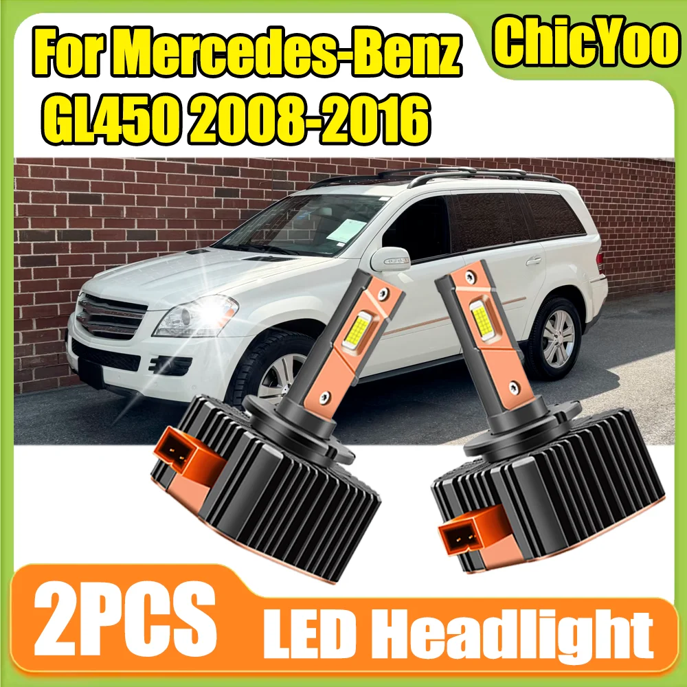 

2PCS Canbus 6000K White HID Xenon Lights LED Headlight 12V For Mercedes-Benz GL450 2008 2009 2010 2011 2012 2013 2014 2015 2016