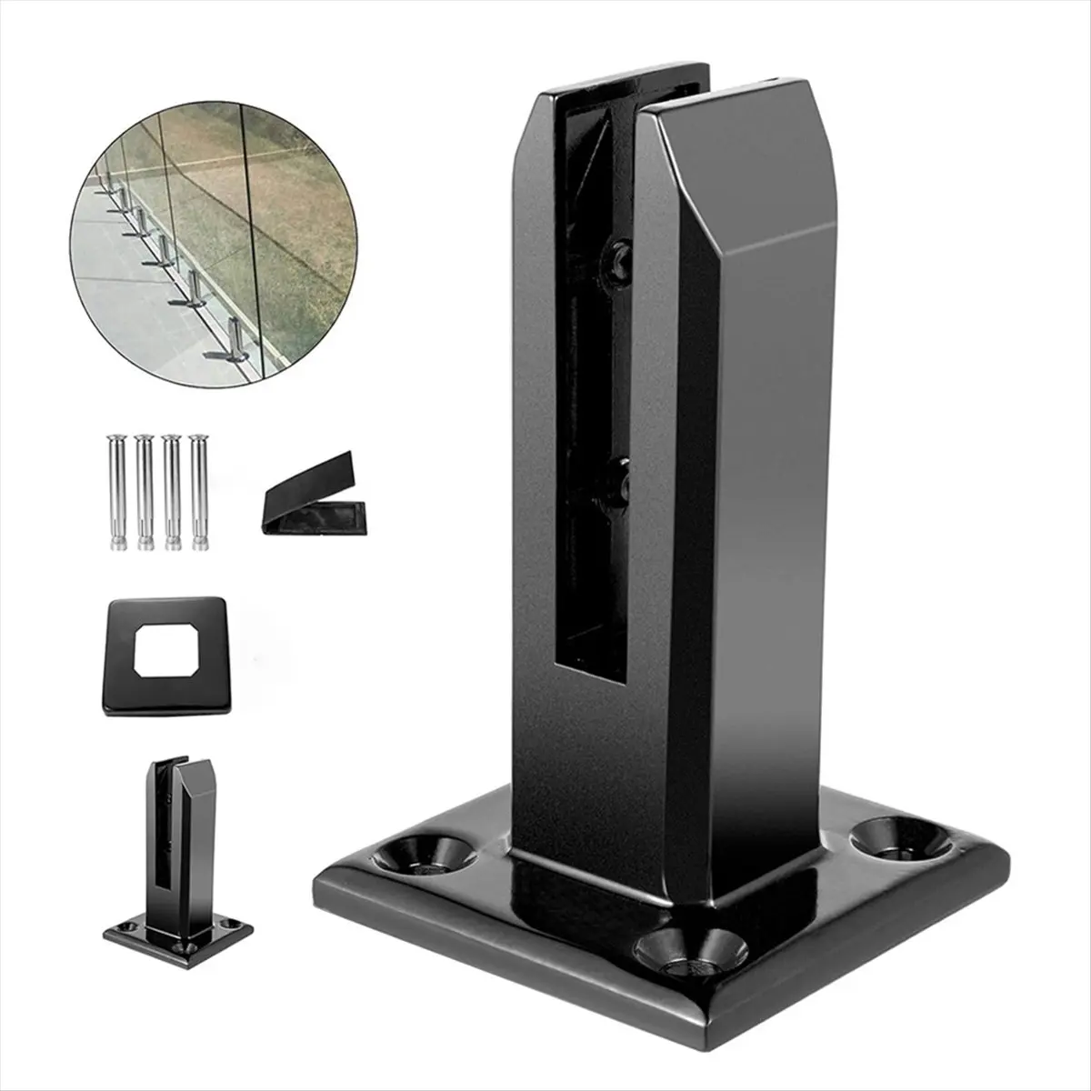 NOCM 304 Stainless Steel Clamp Glass Panel Pool Fence Staircase Bracket Spigot Balustrade Floor Deck Balustrade Mount Clamp