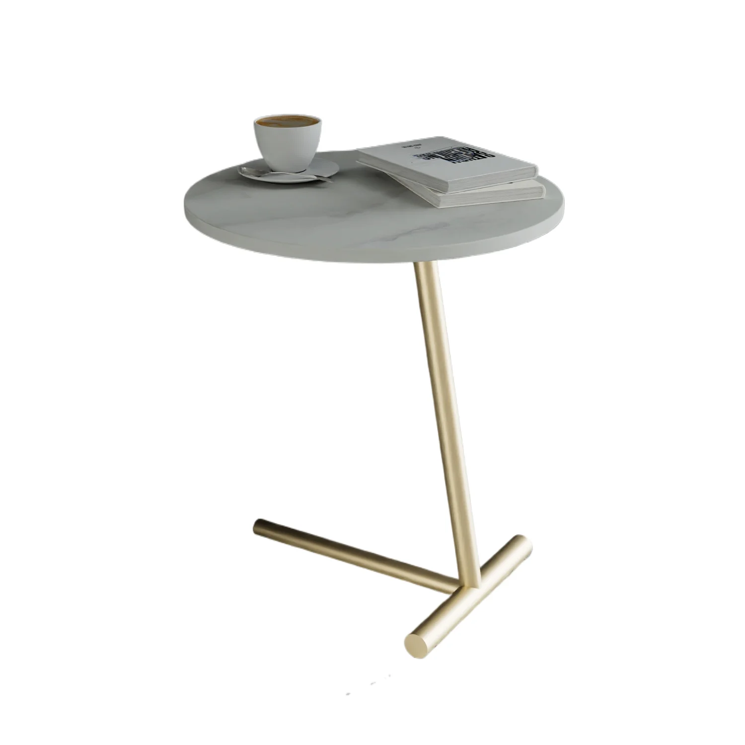 Household Side Table Gold Leg Corner Table for Sofa Bed, Stable End Coffee Table For Laptop Snack