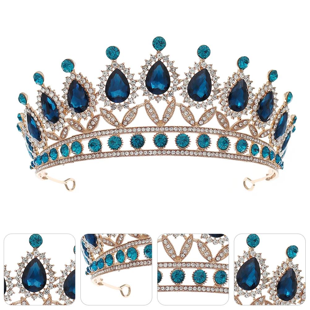 

Bridal Wedding Rhinestone Crown Vintage Queen's Tiara Elegant Hair Decor for Weddings Birthdays Festivals Vintage Queen's Tiara