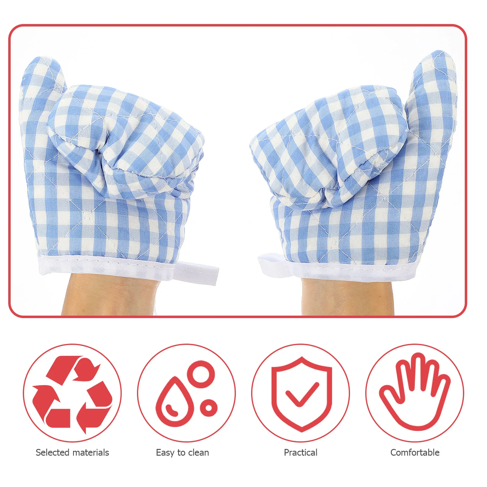 

4 Pcs Oven Glove Insulation Gloves Cooking Mitts Non-slip Heat Fireproof Kitchen Toddler