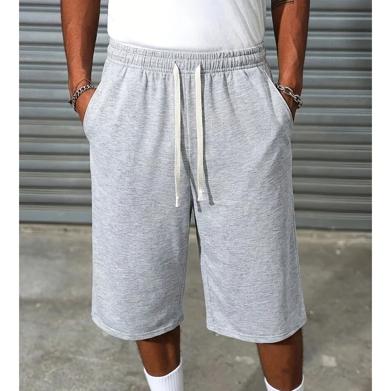 

Мужские повседневные шорты, американские широкие свободные прямые брюки, однотонные, универсальный стиль