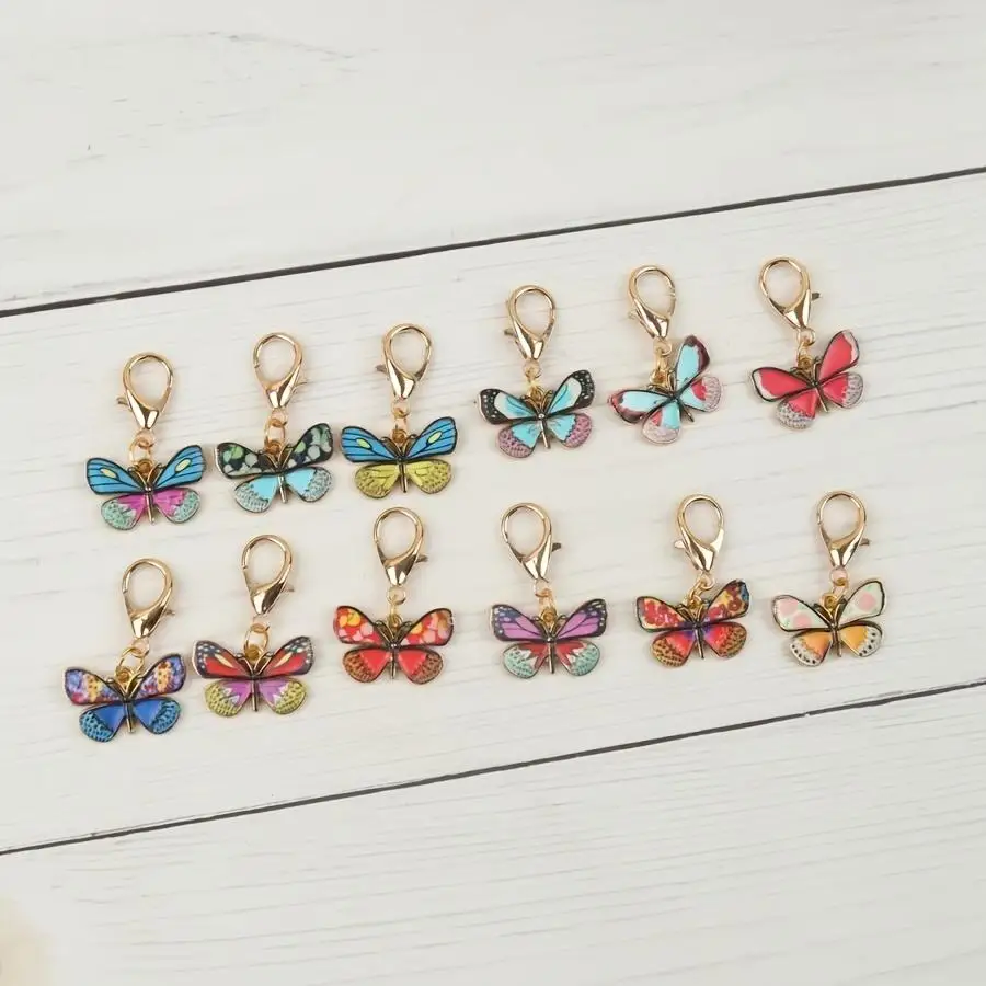 1/5/10/20/50/100pcs Mini Colorful Patterned Butterfly Keychains, Suitable for Birthdays, Parties, Teacher's Day, Thanksgiving, W