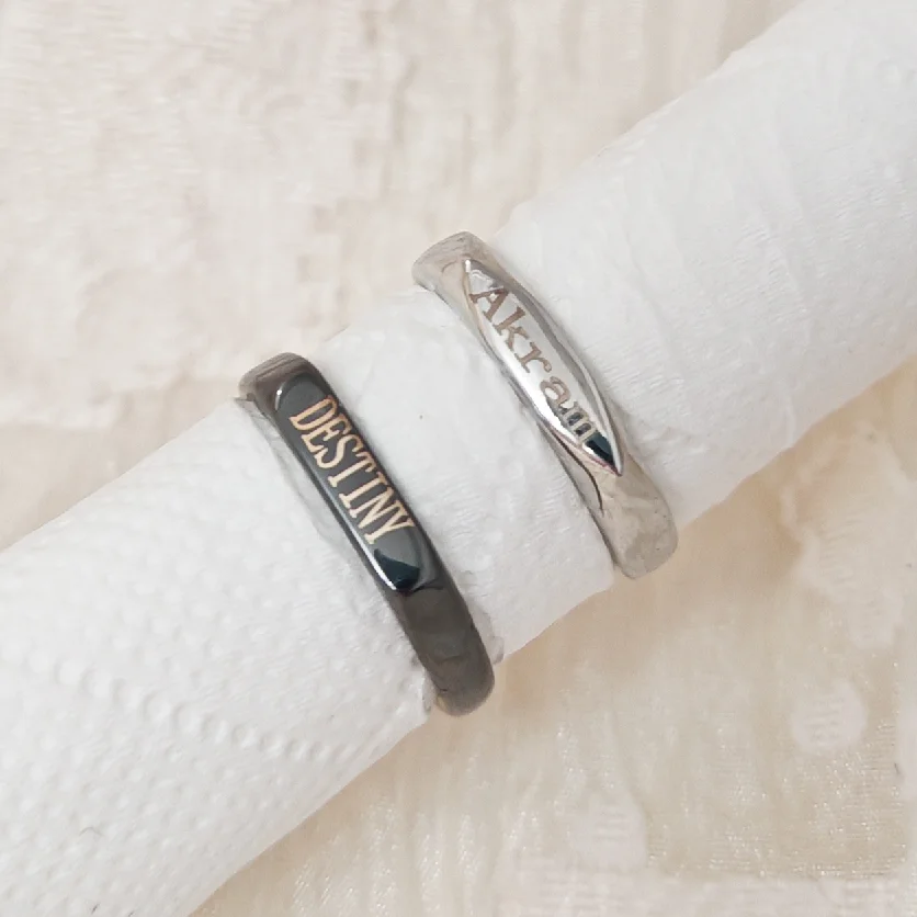 

Customized Name Ring Couple Simple Style Adjustable Opening Ring Anniversary Gift Fashion Couple