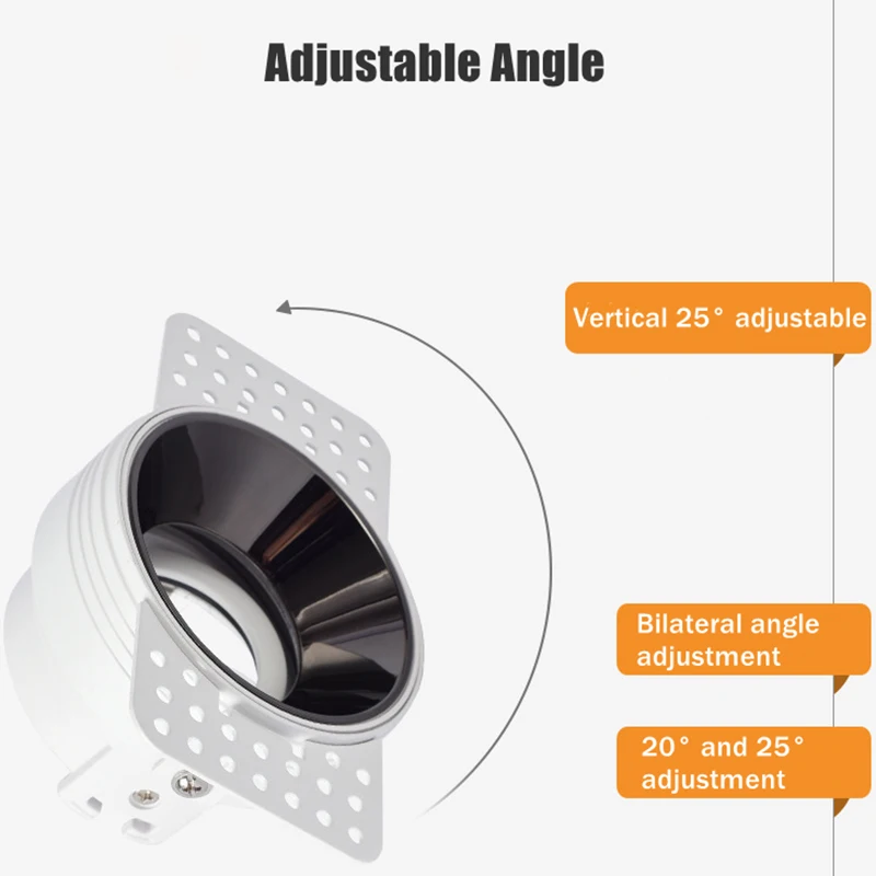 Recessed Downlight Frame Anti Glare Led Spot Light Socket Adjustable Gu10/mr16/11 Bulb Holder Fitting Ceiling Down Light Fixture