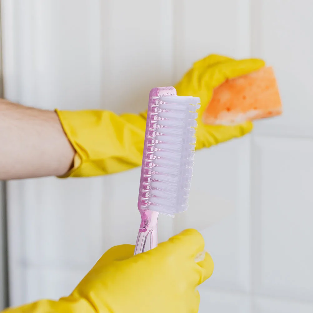 6 個ネイルブラシキットロングハンドル人間工学に基づいたデザイン足の爪指の爪のクリーニングペディキュアマニキュアスクラブダストクリーナーツール