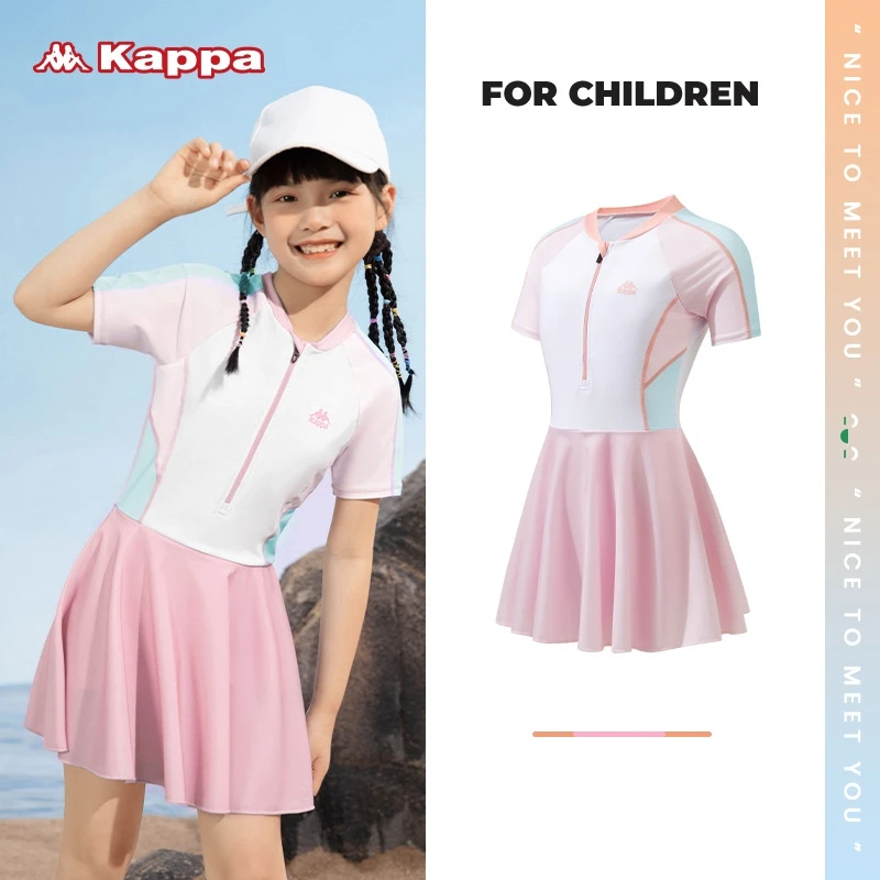 

Kids UV Protection WaterProof Short Sleeve Surfing Swim Skirts Girl One Piece Quick-Drying Sports Beach SwimWear Bathing Clothes