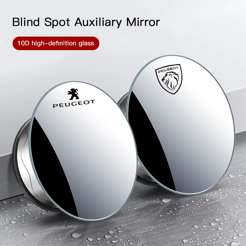 Car Rearview Mirror 360° Small Round Mirror Auto Accessories For Peugeot 206 308 208 207 3008 307 2008 508 407 5008 408 4008 301