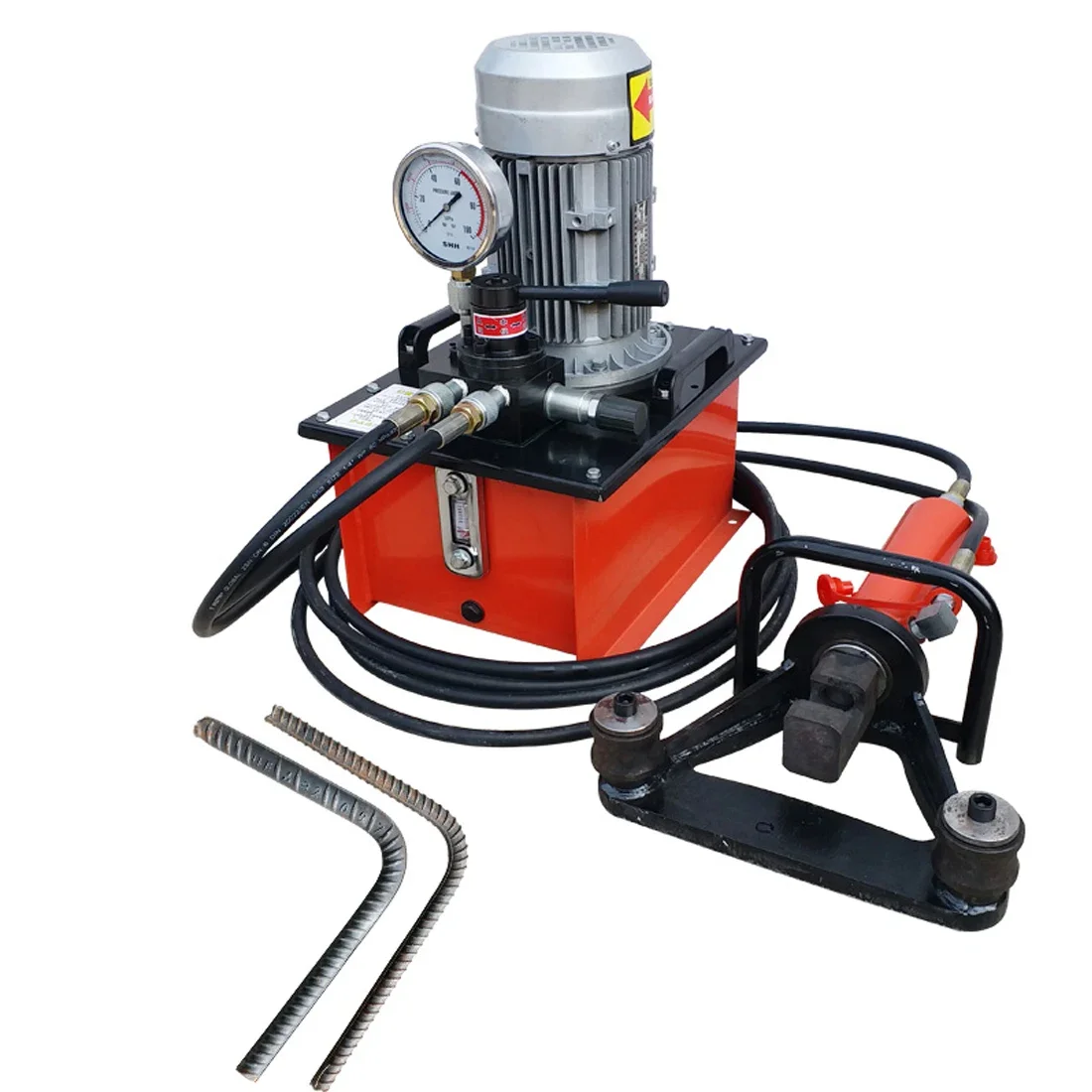 Portable steel bending machine pile head straightening 32 thread bending portable hydraulic electric hoop bending machine