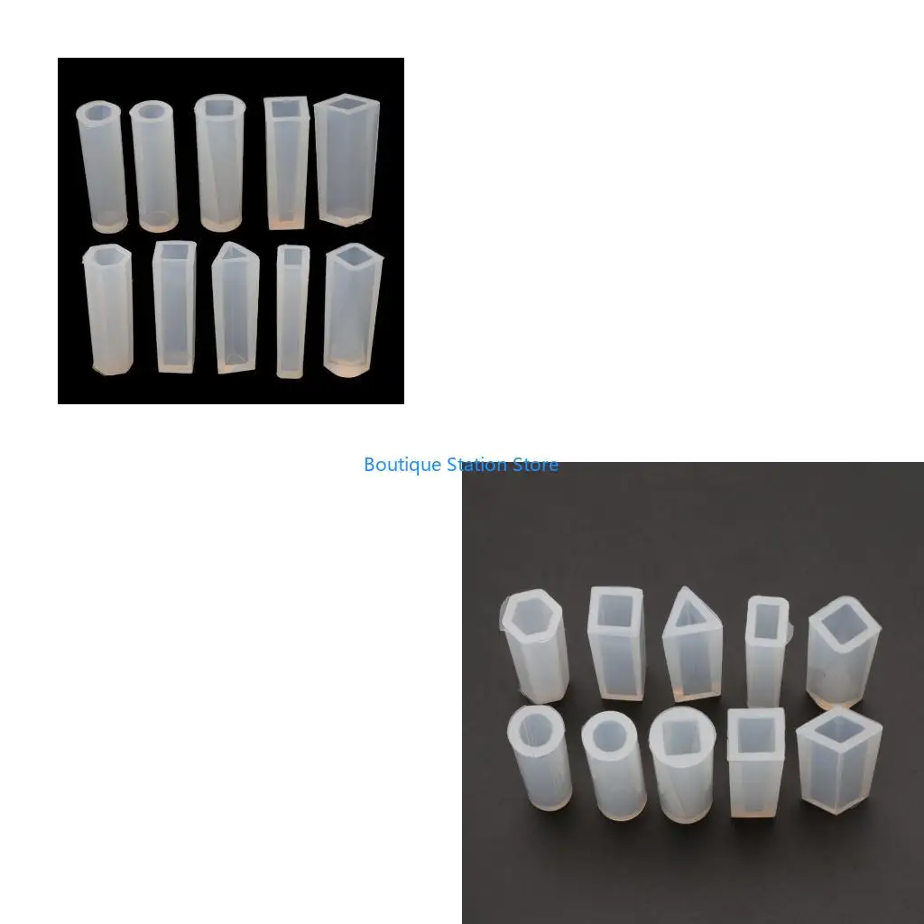 

Y55F 10Pieces Jewelry Silicone Resin Moulds Long Cylinder Casting Moulds Epoxy Moulds for DIY Keychains Earring Pendant