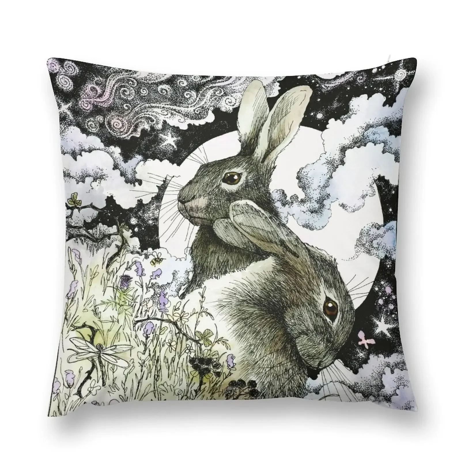 Hares in the Hedgerows Throw Pillow Christmas Pillowcase Decorative Cushions christmas pillowcases sleeping pillows pillow