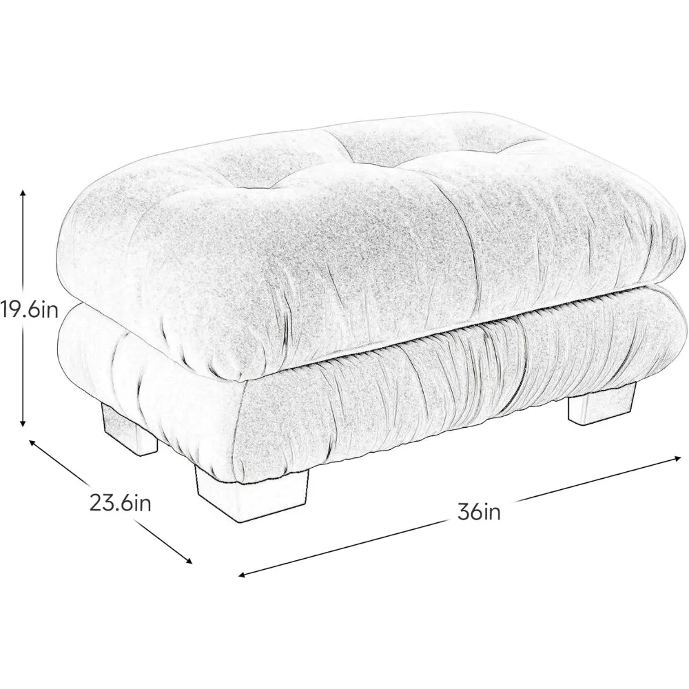 Otomana verde ecológica con asientos cómodos y opciones de muebles de salón versátiles