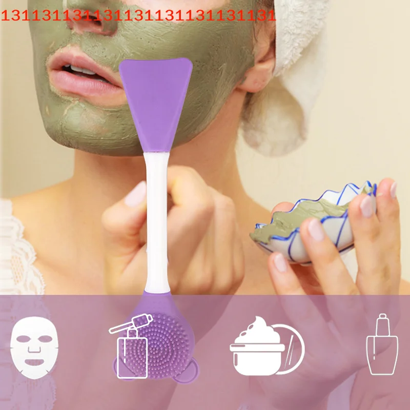 Exfoliante exfoliante para el cuidado de la piel Facial de poros, 2 en 1, limpieza Facial de silicona con espinillas y cepillo para mascarilla, espátula, herramientas de limpieza profunda