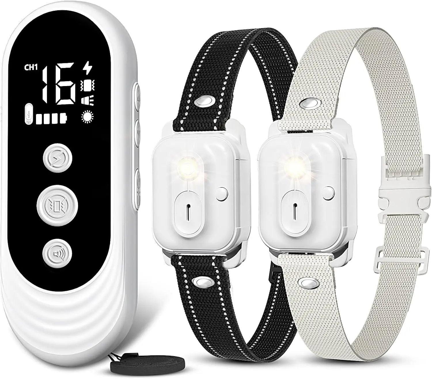 

3300ft Remote Dog Training Collar with Beep, Vibration, Safety Shock, Light, Waterproof for All Dogs 8-120 lbs