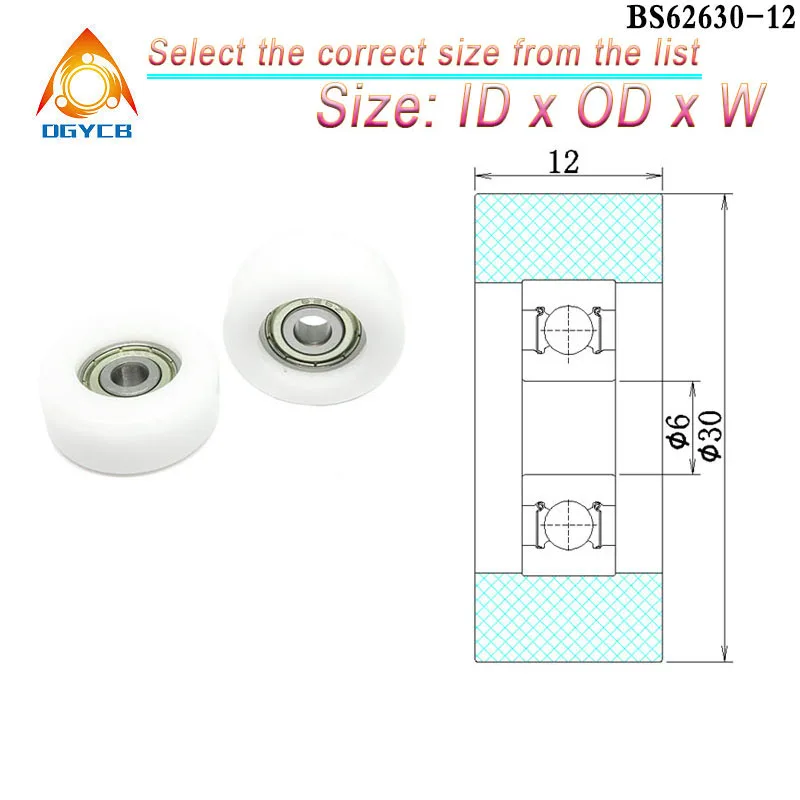 4pcs 10x32x10 6000ZZ rolamento de esferas POM rolo revestido BS 600032 -10 Polia de porta deslizante de chuveiro de nylon com rolamento de plástico 10*32*10