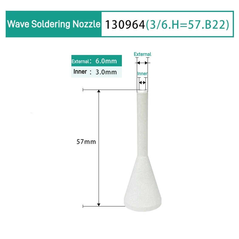 

Selective Wave Soldering Nozzle For Germany ERSA Universal Welding Machine Replacement Soldering Nozzles 3/6. H=57 B22