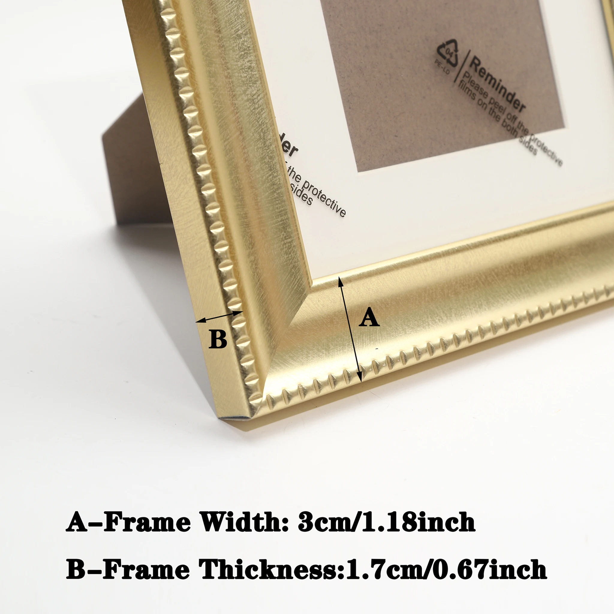 Luxury Brushed Gold Picture Frames, 2 Pack A4 Size