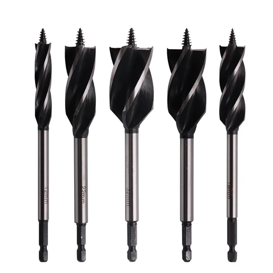 10-35Mm Gỗ Xoắn Bộ Mũi Khoan Dài 4 Khe Cắm 6.35Mm Vít Carbide Mũi Khoan Lỗ thấy Cho Cửa Gỗ Làm Khe Dụng Cụ