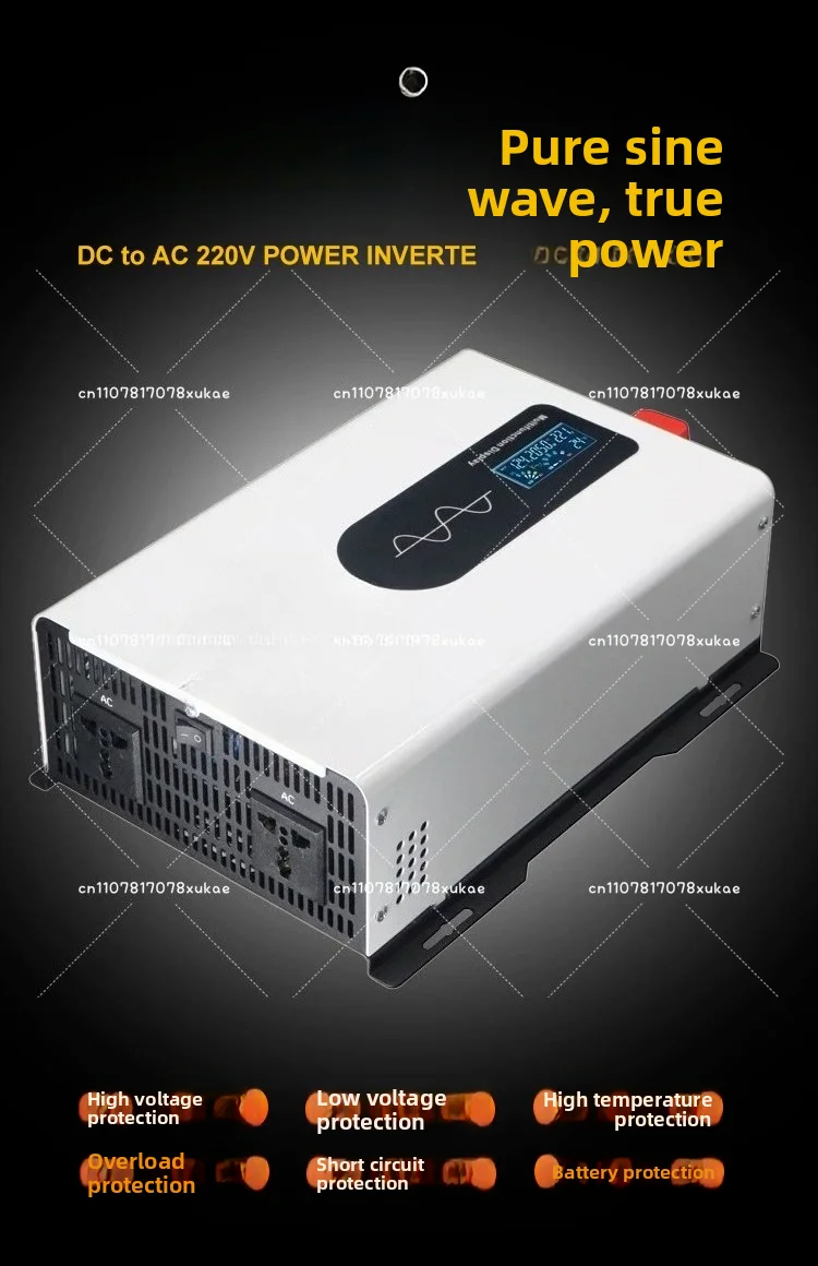 Pure Sine Wave Inverter 5KW-6KW 12V-60V to 220V 110V Off Grid Solar PV Inverter for Car Home Vehicle Use