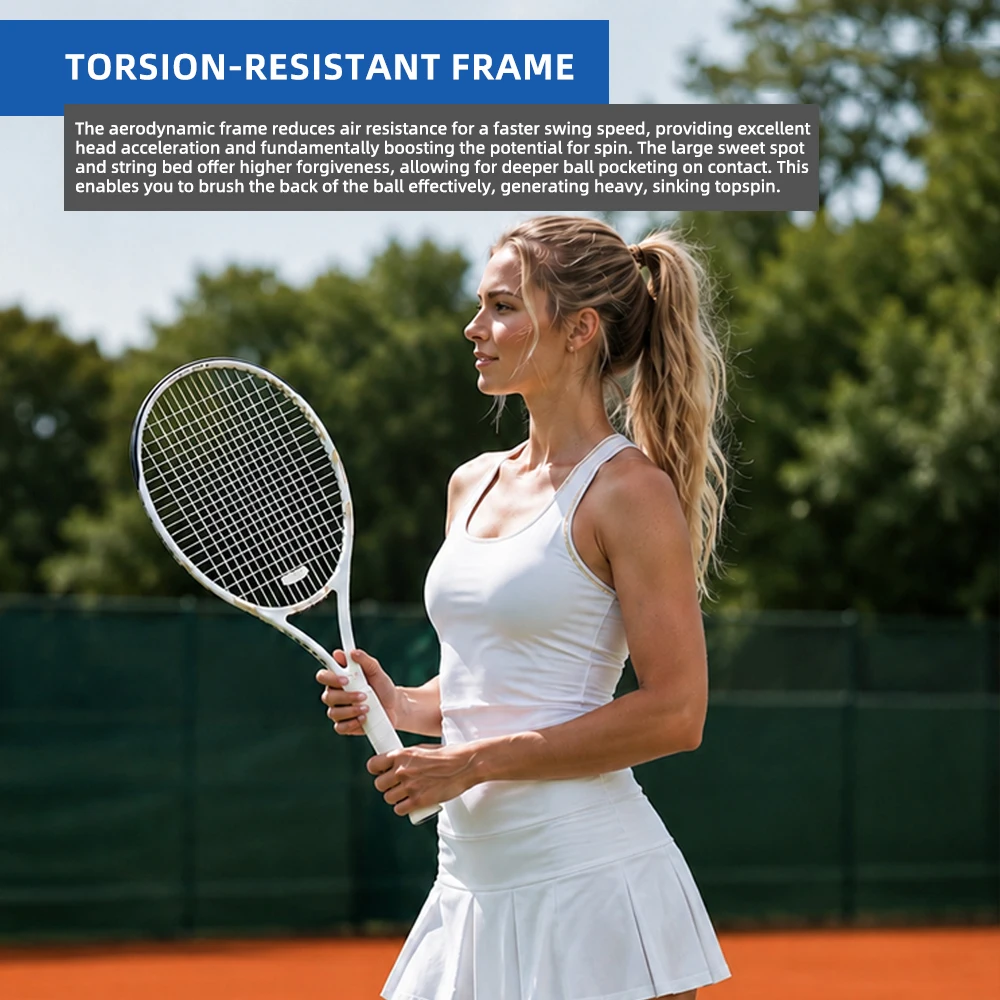 EXPLORER Selected Original 100% Full Carbon Fiber Tennis Racket, Aerospace-Grade Frame 270±5g, Balance Between Offense & Defense view 4