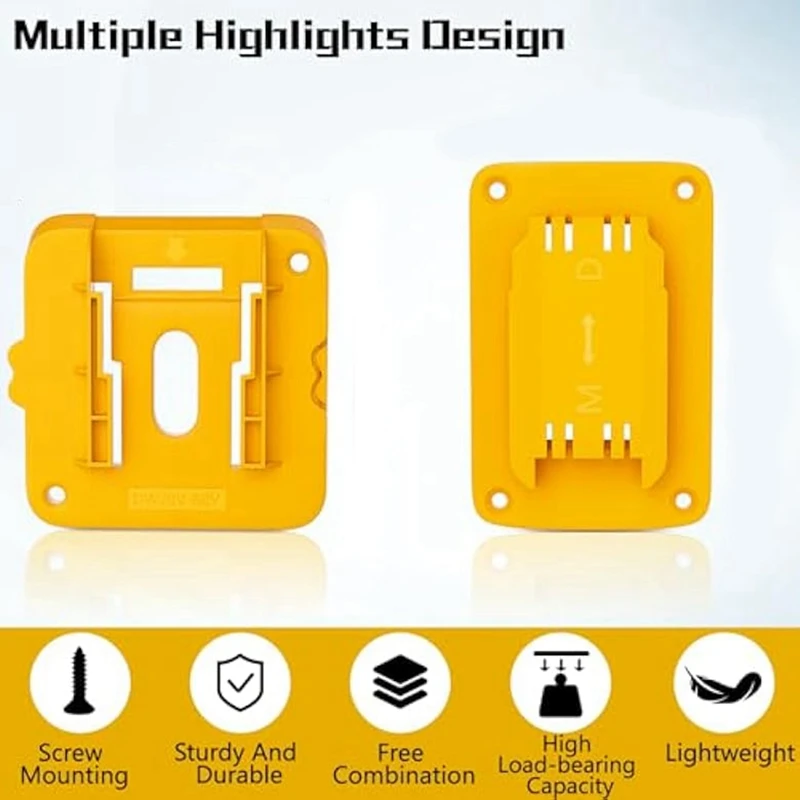 Portaherramientas porta baterías, soporte de batería de 5 piezas para batería Dewalt, soporte de herramientas de 5 piezas soporte de pared para herramienta Dewalt