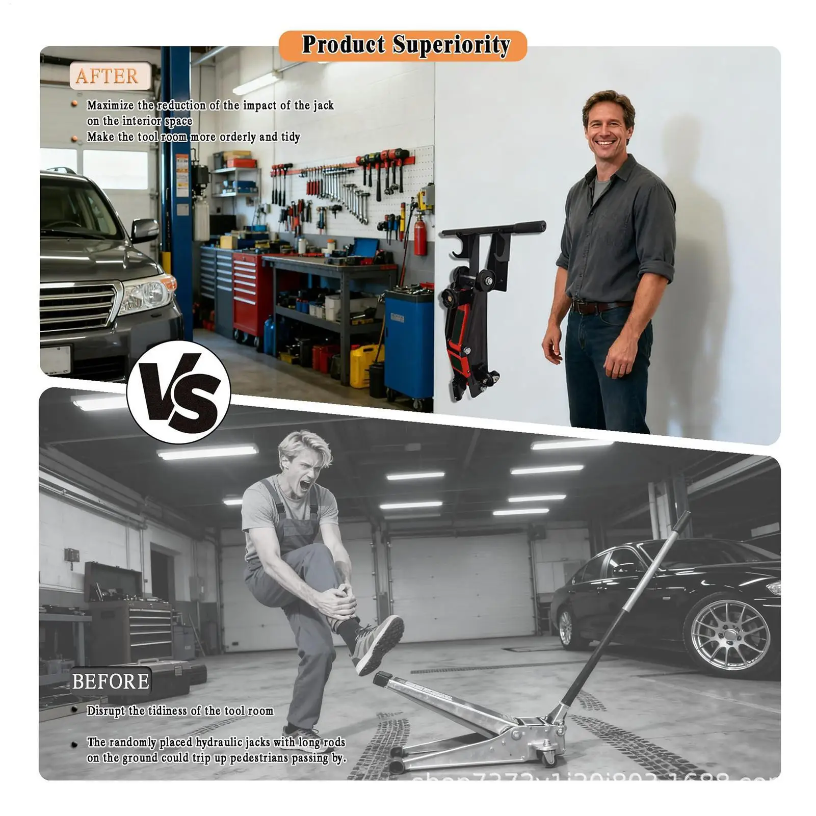 

Floor Jack Mount Heavy Duty Wall Mounted Hooks Floor Jack Stand Rack Organizer For Garage Repair Bay Shed Home Toolroom Repair