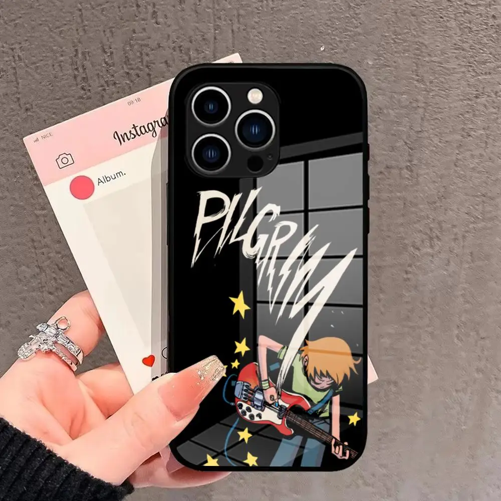 حافظة هاتف كارتون سكوت بيلجريم ضد العالم من الزجاج المقسى لهاتف آيفون 17 16 14 15 12 Pro 14 Plus 13 Pro MAX air iphone
