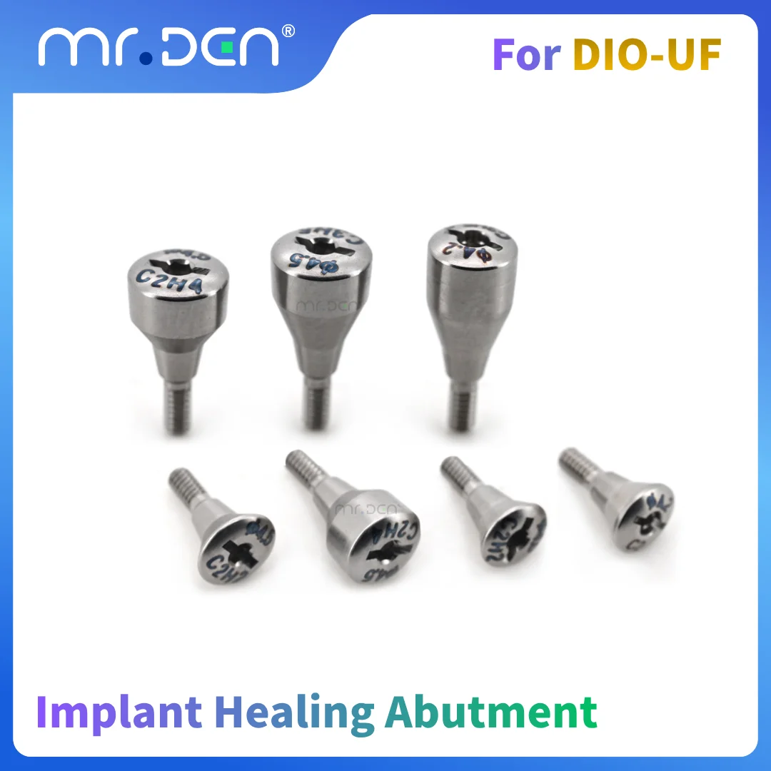 20Pcs Dental Healing Abutment For DIO-UF SSHA 4.0/4.2/4.5/5.5/6.5mm Dental Implant Planting Accessories Healing Caps Training