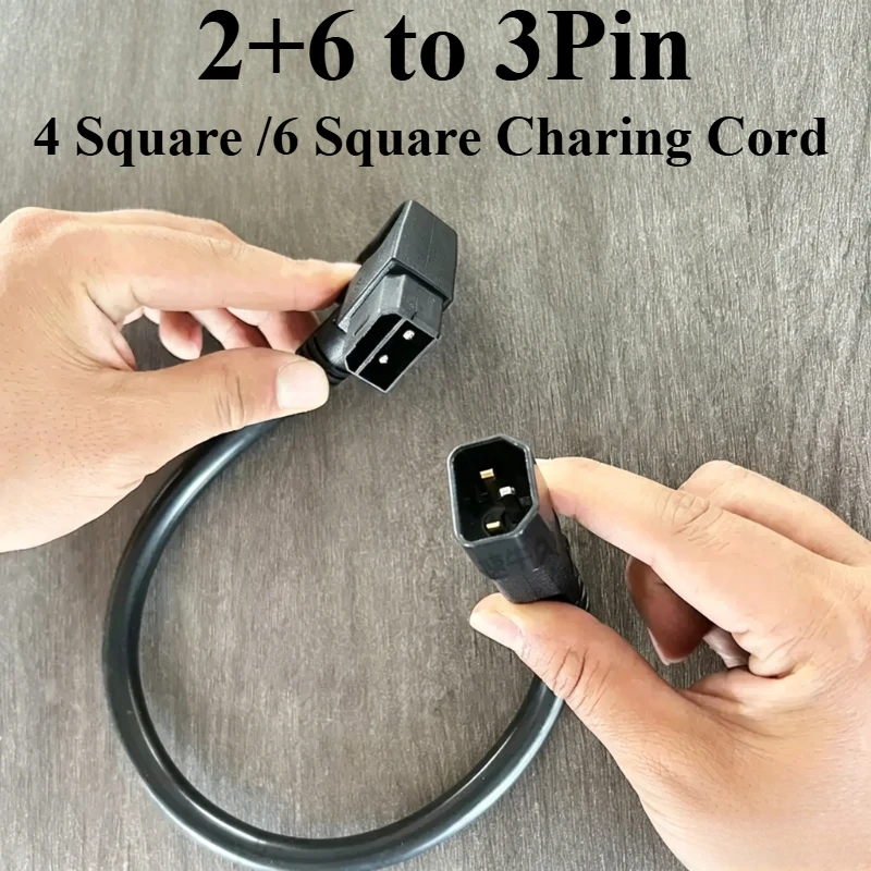 2+6 Plug Output Conversion Line 6 Square 3Pin to 2+6  Adapter Cable Iron Tower 2+6 Lithium Battery Socket To Pin Type Male Head