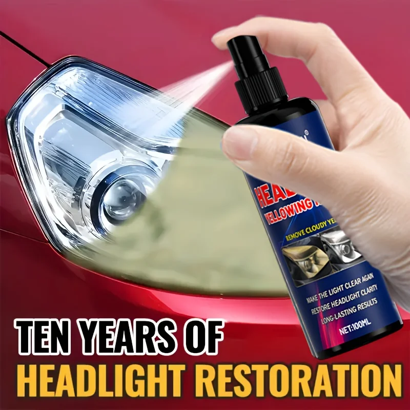 Headlight Yellow Remover Spray Auto Lamp Lens Renovate Agent Eliminate Cloud Oxidation Scratch Restore Transparent Headlights