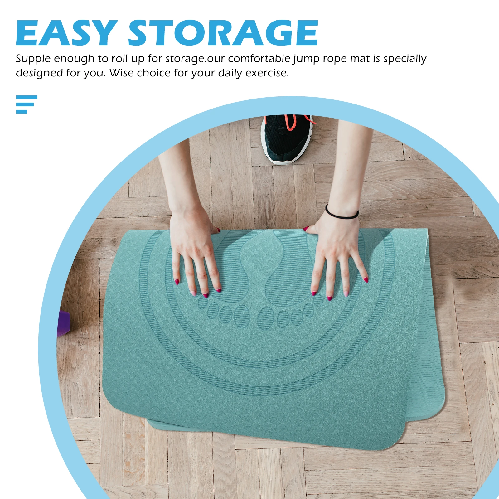 

1pc Anti-slip TPE Sports Yoga Mat Mat Thickened Kids Jump Rope Gym Pads for Yoga Exercise Fitness