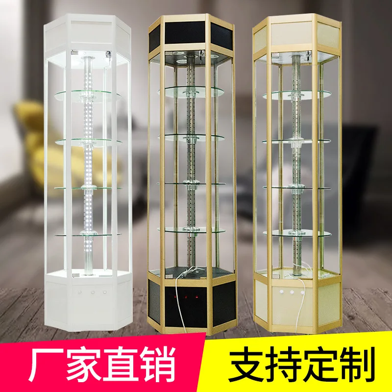 Customized.360 °   Multifunctional Rotating Display Cabinet Commercial Beauty Products Makeup Dental Cast Display Cabinet