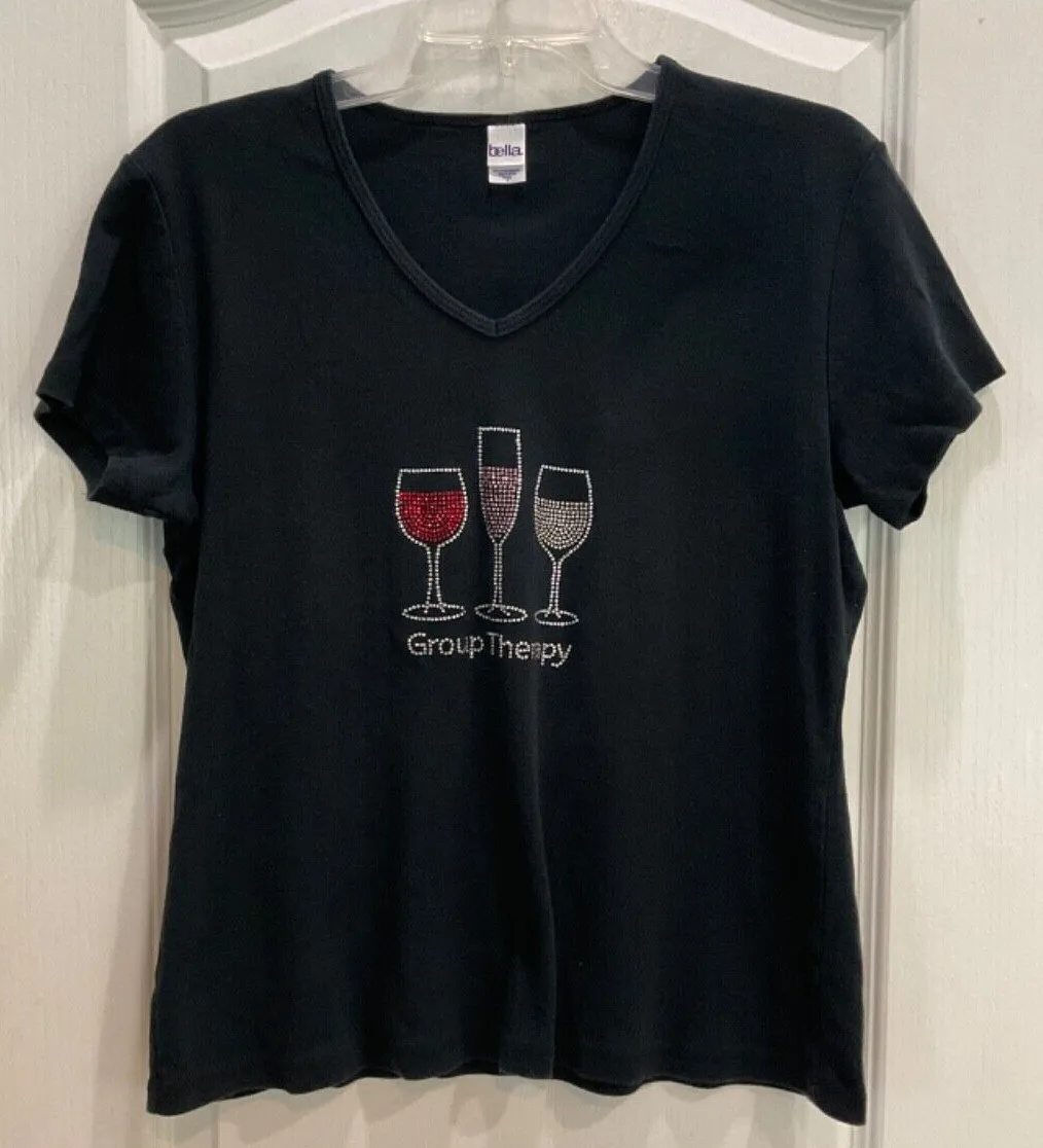 Bella Plus Size 1 T-Shirt Style Graphic Top Black Sparkles Group Therapy 191