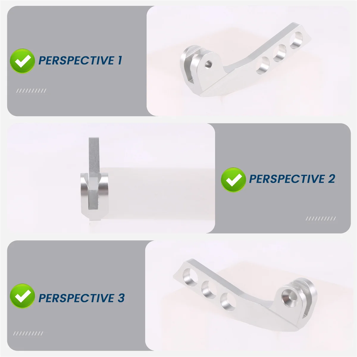 Ajustador de equilibrador de correa de cuello de transmisor de Metal de 4 agujeros para Control remoto Futaba Radiolink Frsky X9D RC, Vertical plateado