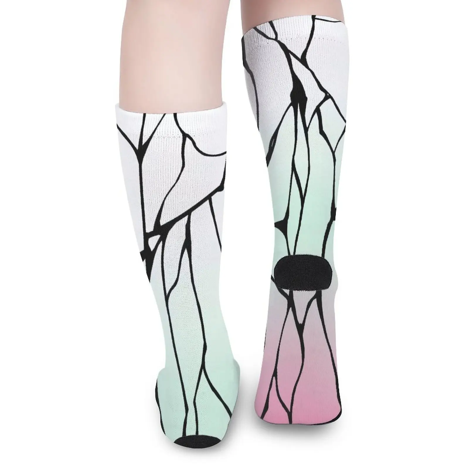 Shinobu Kochou Butterfly Stockings Women Cosplay K-Kimetsu No Yaiba Anime Socks Soft Casual Socks Outdoor Anti Sweat Pattern Soc