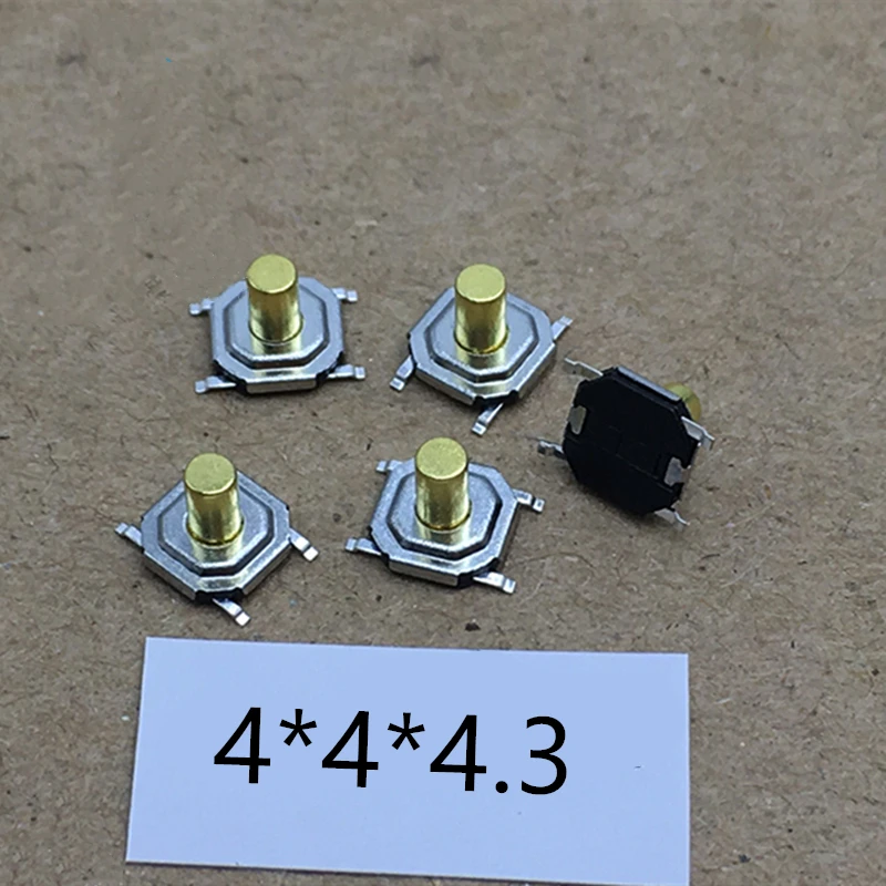 50PCS 4x4MM Push Botton Switch 4x4x1.5 /1.6/1.7/2/2.3/2.5/3/3.5/4.3mm Copper Head SMD PCB Tactile Push Button Switch 4x4x4.3mm