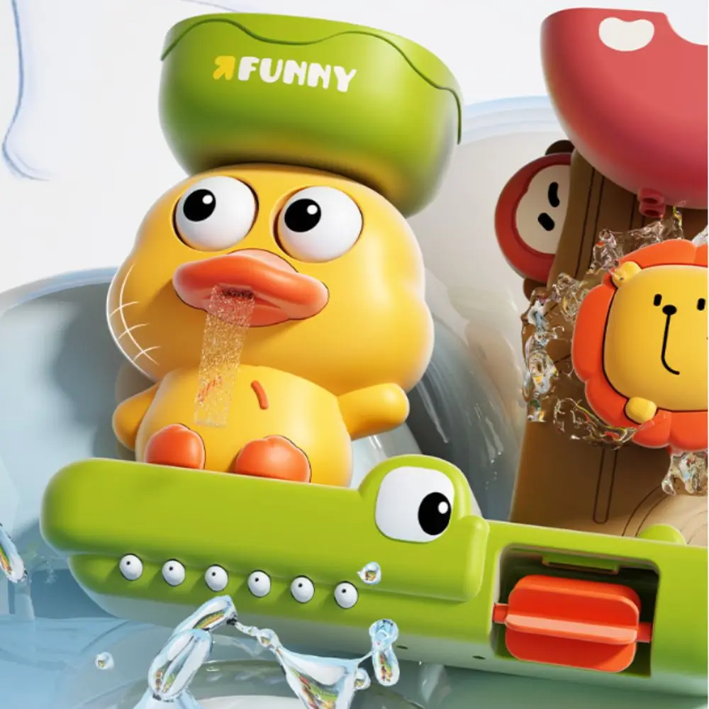 

Water Spray Duck&Lion Baby Spin Top Bath Toys Crocodie Wall Suction Cup Rotating Water Wheel Funny Safe Baby Shower Bathroom