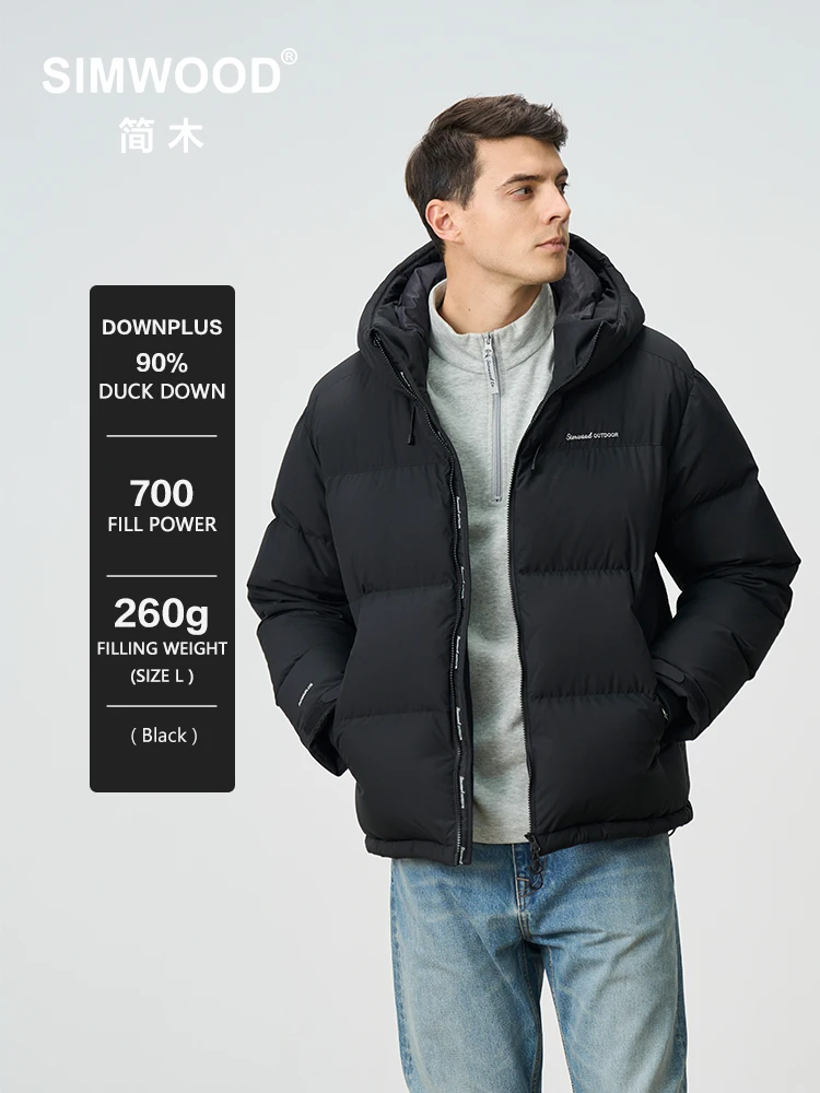 SIMWOOD 2024 Winter New Oversize 90% White Duck Down Coats Men Thick Warm Plus Size Jackets High Quality Clothing