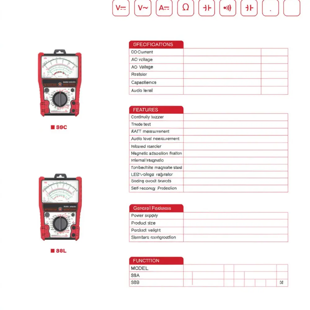 Precision Analog Pointer Multimeter 88C Circuit Tester Voltage Current Resistance Meter HFE Transistor Infrared Remote Check