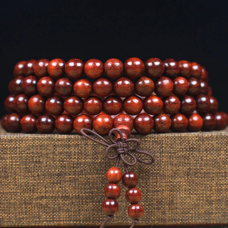 Zambia Red Sandalwood0.6 0.8Bracelet Pterocarpus Santalinus Wood Products Beads Rosary Manufacturer Wholesale