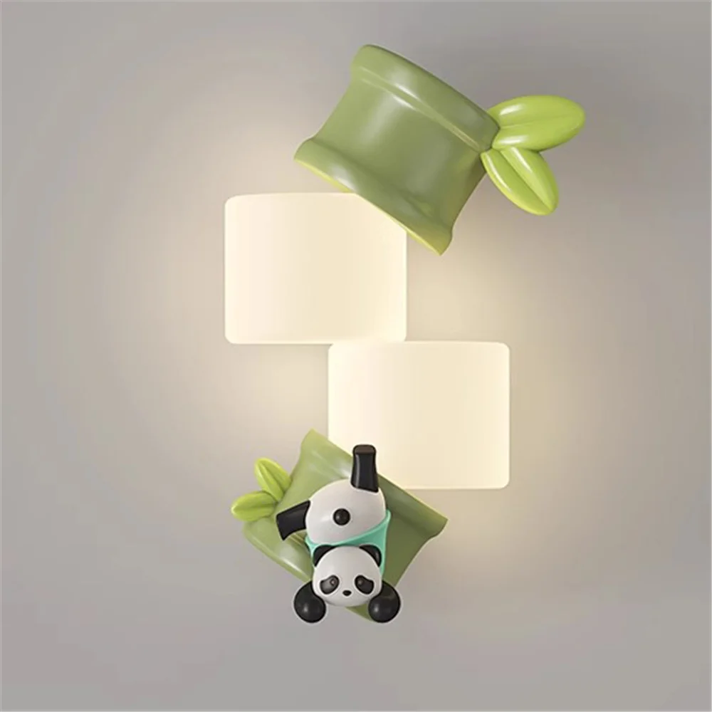 Children\'S Monkey Panda Pe Led Wall Lamp Kids Bedroom Study Nursery Dessert Shop Corridor Home Decor Sconces Baby Night Lights