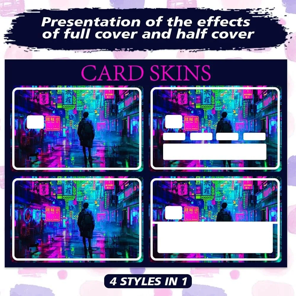 Credit Debit Card Skin Sticker Cover Waterproof Scratch-Resistant and Attractive Cool Card Skin Custom 4 Styles