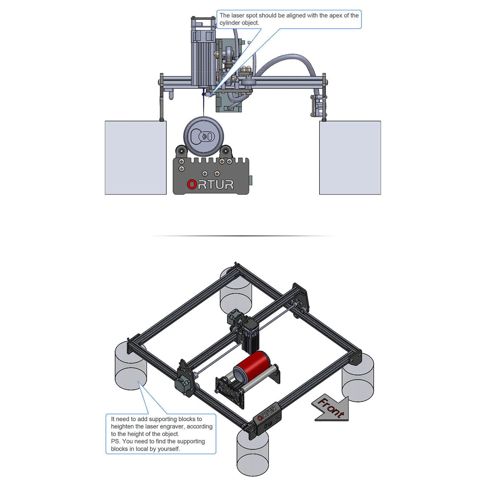 Y-aixs Automatic Rotary Roller for Ortur Laser Engraving Machine Ortur 3D Printer Laser Master/ Laser Master 2