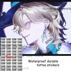 Game Honkai Star Rail Aventurine Cosplay Tattoo Stickers Waterproof Durable Tattoo Temporary Halloween Body Tatouage Stickers