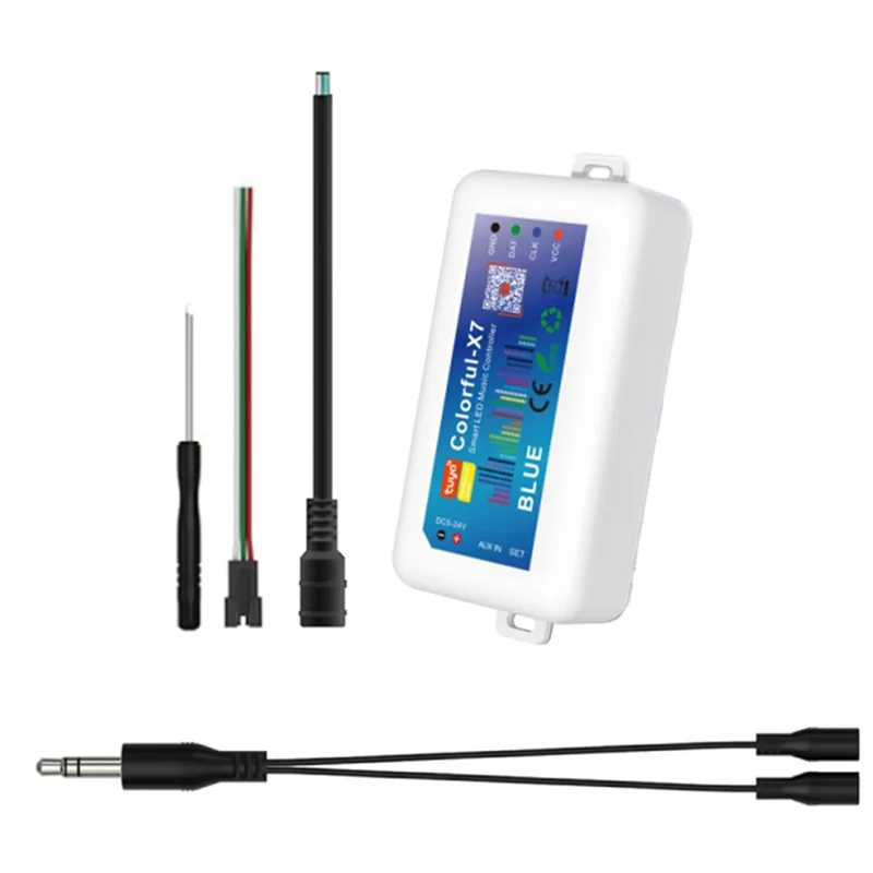 

Контроллер светодиодной ленты ABVG-RGB DC5V-24V Tuya Bluetooth Музыкальный контроллер Контроллер окружающего освещения Smart App Control